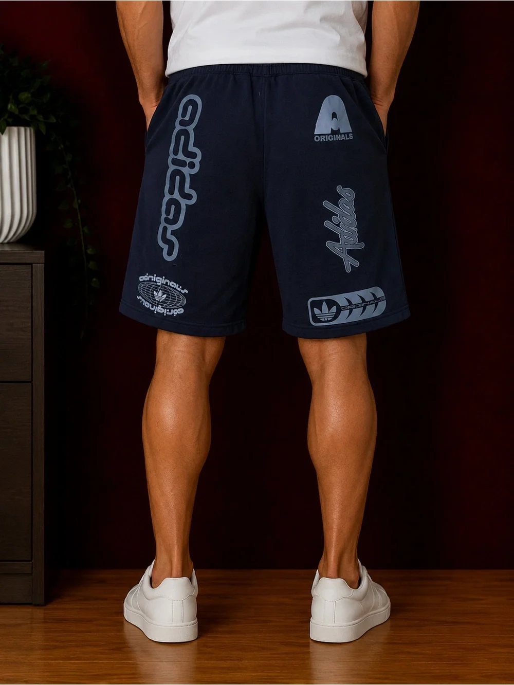 Adidas Originals Multi-Graphic Sweat Shorts – Black – Men’s Medium
